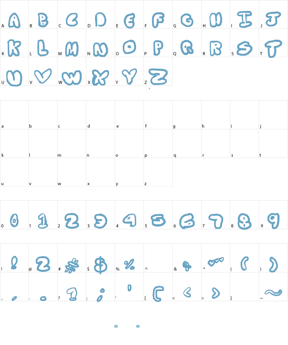 bubbly aussie Font Character